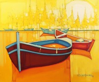 Salman Farooqi, 30 x 36 Inch, Acrylic on Canvas, Seascape Painting, AC-SF-208